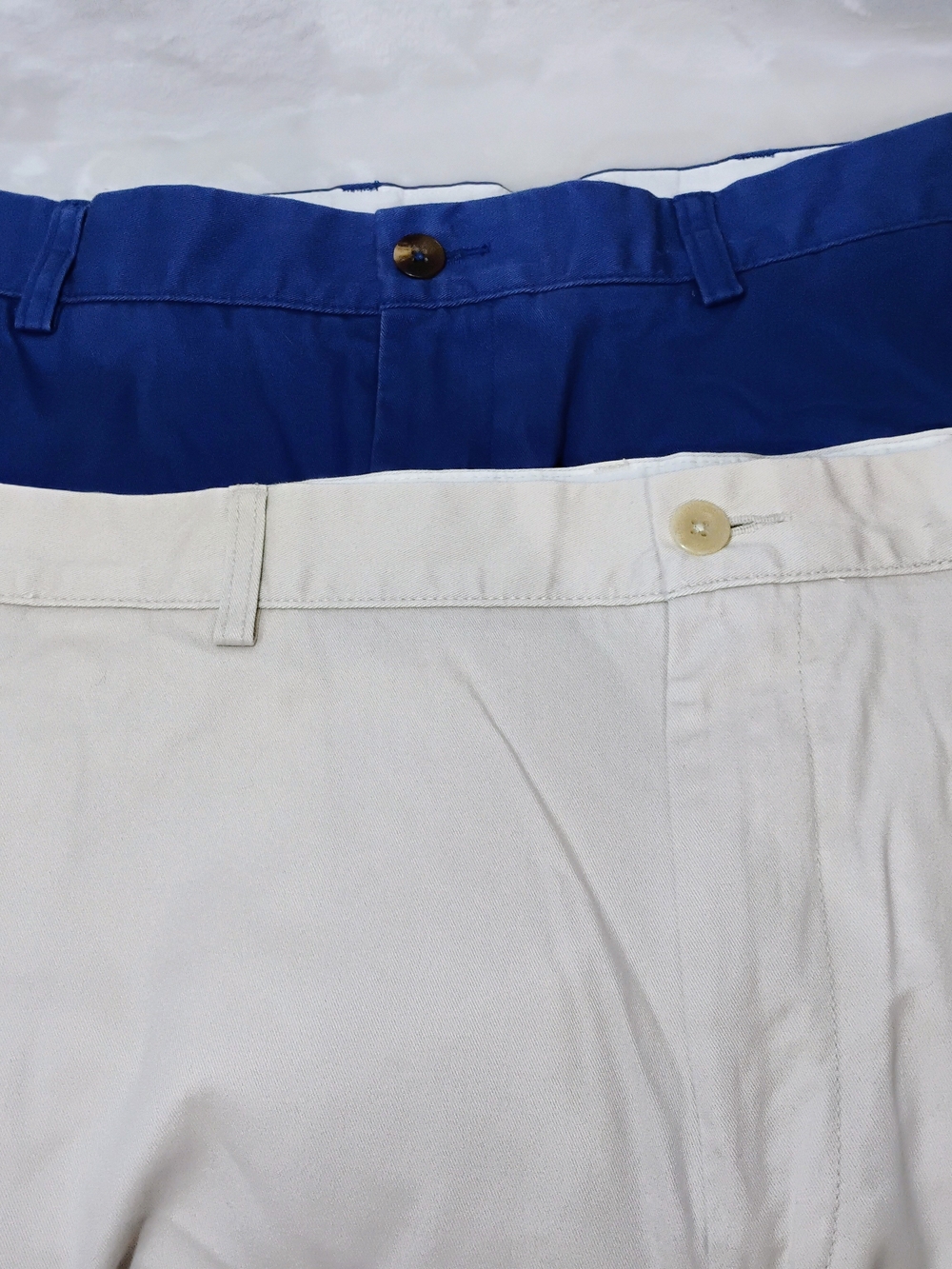 Bundle Lot 2 Roundtree Yorke Mens 40 Casuals Shorts Blue Beige 9" Inseam U